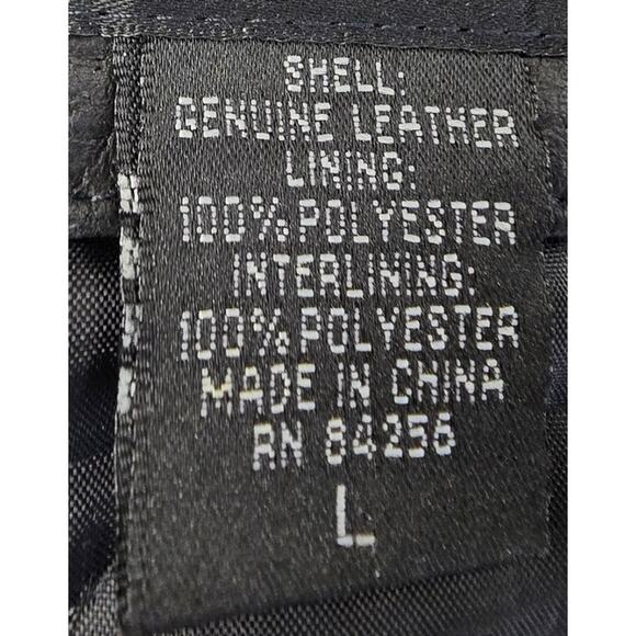 Gianni Collani Black Leather Insulated Bomber Jacket Quilted Lining Men's L - Picture 6 of 7